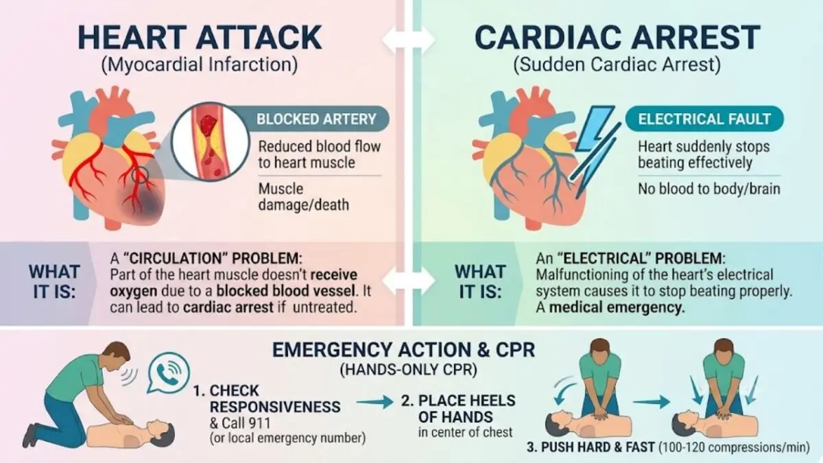 Heart Attack vs Cardiac Arrest